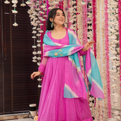 Rosy Veil organza Suit Set