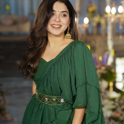 Savannah green Chiffon saree