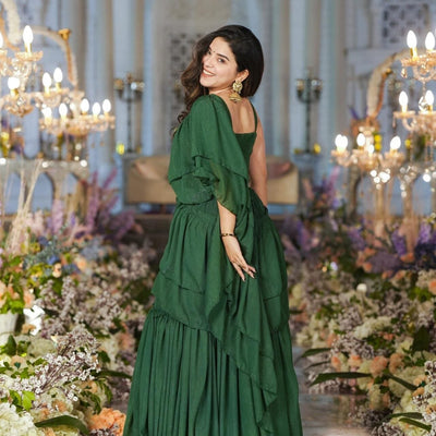 Savannah green Chiffon saree
