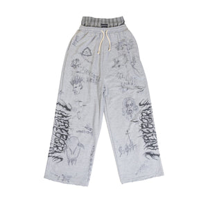 Boxer Sweatpants - Grey Melange (Graffiti version)
