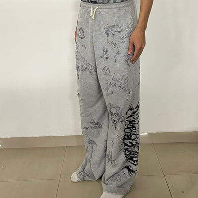 Boxer Sweatpants - Grey Melange (Graffiti version)