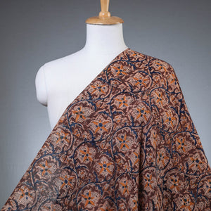Brown - Kalamkari Block Printing Natural Dyed Cotton Fabric