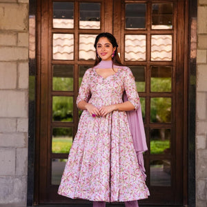 graceful cascade georgette suit set