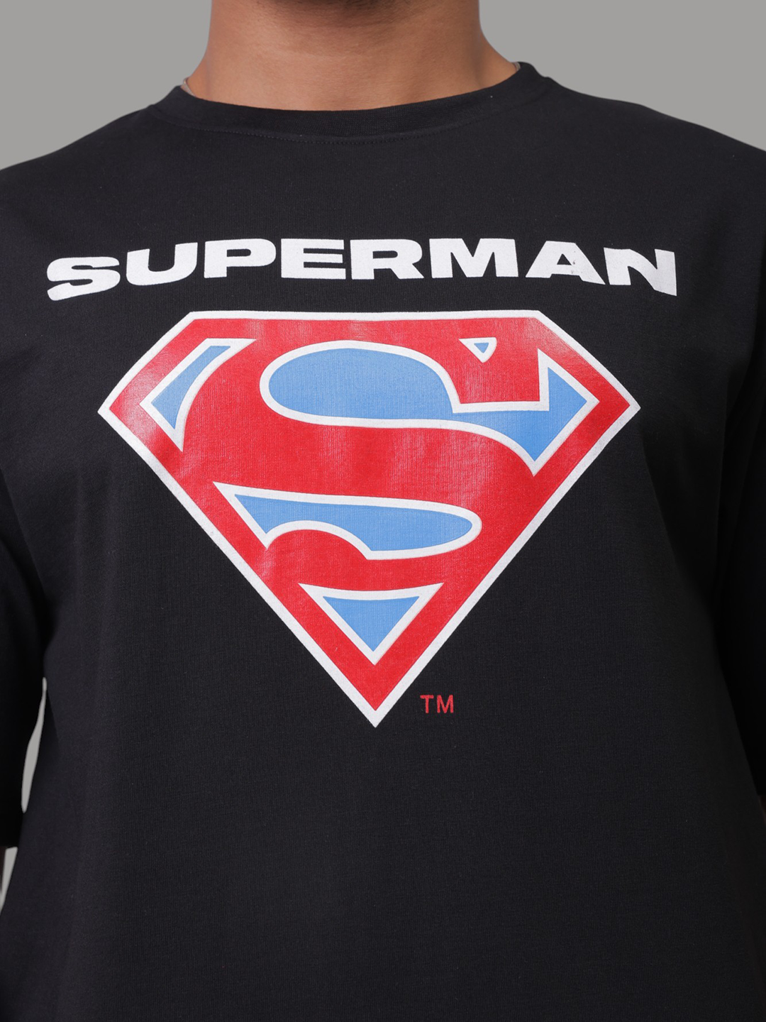 Men's Black Boxy Fit Character Print Crew Neck T-shirt