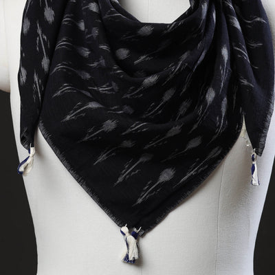 Black - Maniabandha Ikat Handloom Cotton Scarf