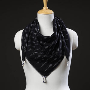 Black - Maniabandha Ikat Handloom Cotton Scarf