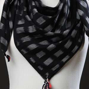 Black - Maniabandha Ikat Handloom Cotton Scarf