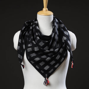 Black - Maniabandha Ikat Handloom Cotton Scarf