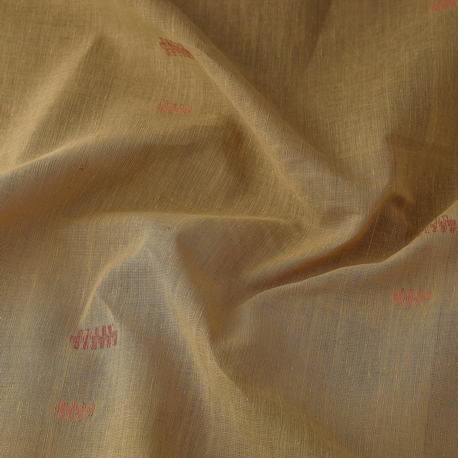 Brown - Godavari Jamdani Buti Pure Handloom Cotton Fabric