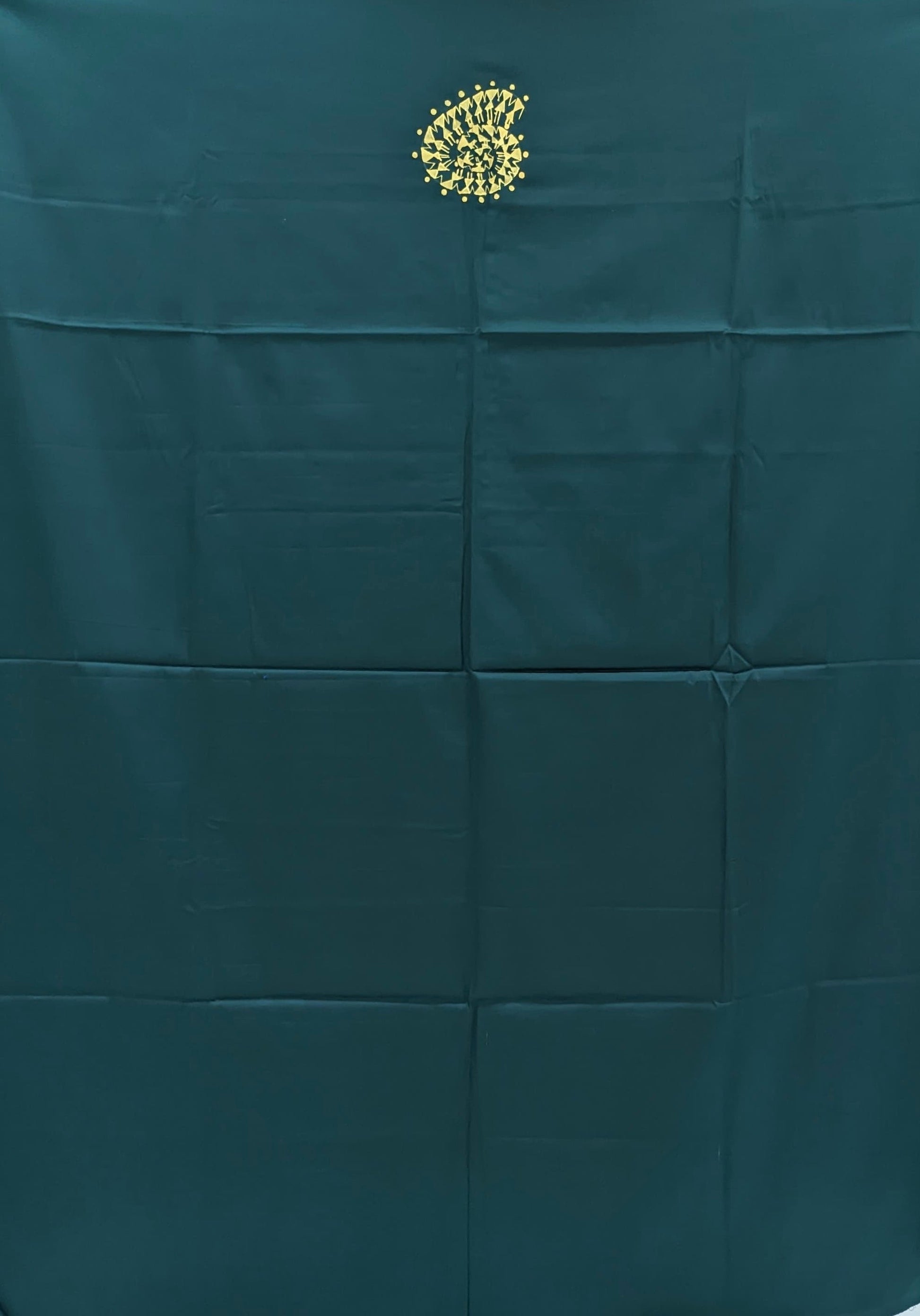 Dark Green Saura Art Pattachitra Kurta Cotton Dress Material (Unstitched)