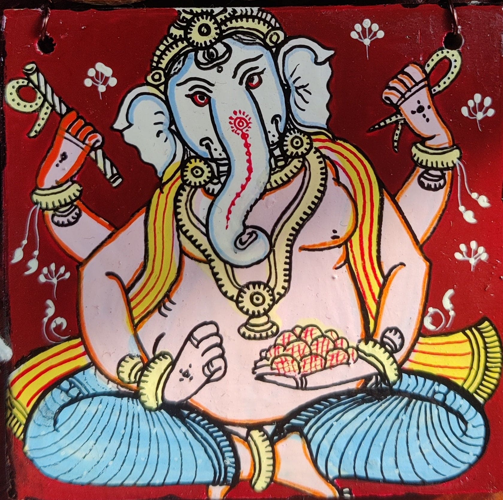 Shri Ganesh Pattachitra Handpainted Necklace