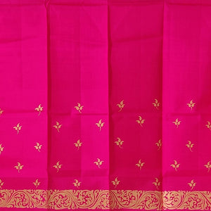 Royal Pink Swan Hand-Painted Pattachitra Saree