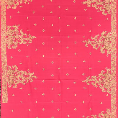 Royal Pink Swan Hand-Painted Pattachitra Saree