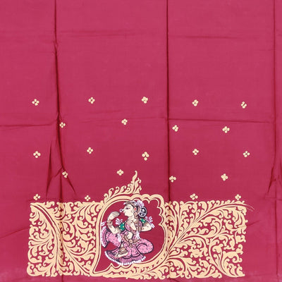Maroon Sankha (Shell) Pattachitra Saree