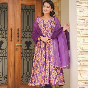 PRANAVI PURPLE HEAVY SUIT SET