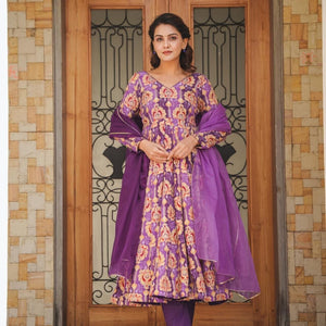 PRANAVI PURPLE HEAVY SUIT SET