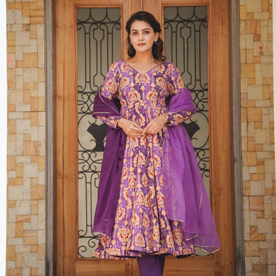 PRANAVI PURPLE HEAVY SUIT SET
