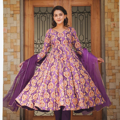 PRANAVI PURPLE HEAVY SUIT SET