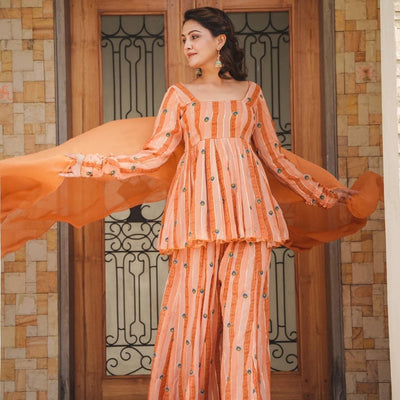 DARSHI GEORGETTE KURTA-PALAZZO SET