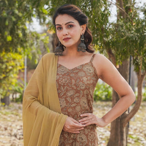 SEPIA BROWN STRAIGHT SUIT SET
