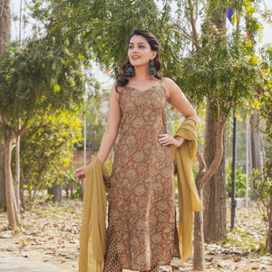 SEPIA BROWN STRAIGHT SUIT SET