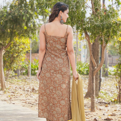 SEPIA BROWN STRAIGHT SUIT SET