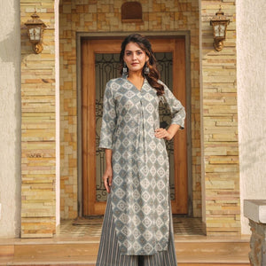 HARBOR GREY KURTA-PALAZZO SET