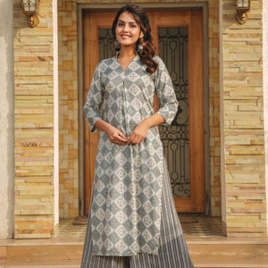 HARBOR GREY KURTA-PALAZZO SET
