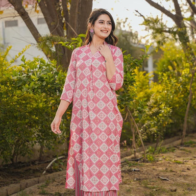 CARNATION PINK KURTA-PALAZZO SET