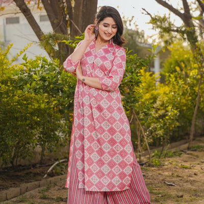 CARNATION PINK KURTA-PALAZZO SET