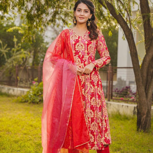 NAIMA RED HEAVY SUIT SET