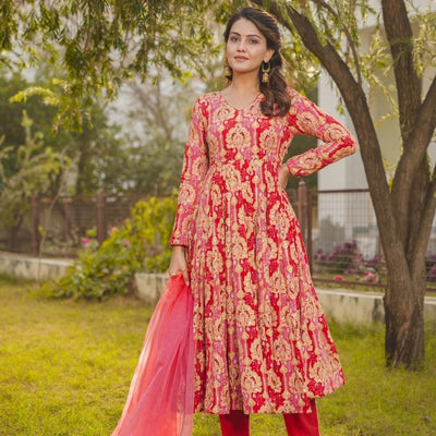 NAIMA RED HEAVY SUIT SET