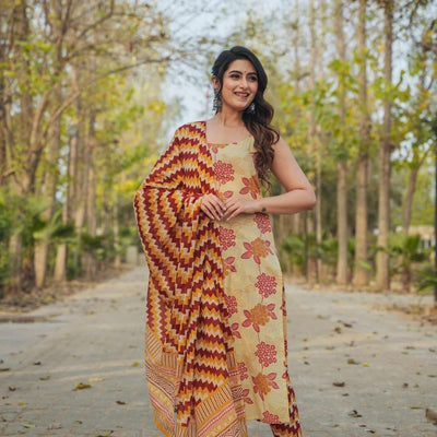 UMBER STRAIGHT COTTON SUIT SET