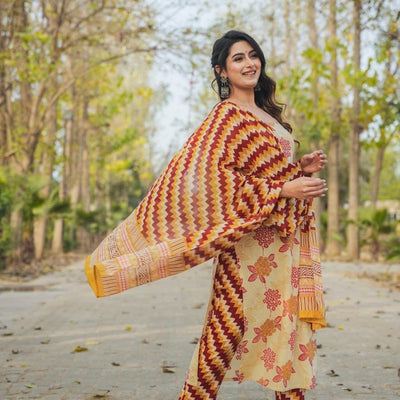 UMBER STRAIGHT COTTON SUIT SET