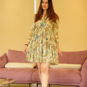 mulmul green floral dress