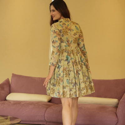 mulmul green floral dress