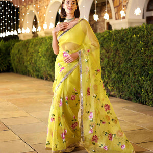 Yamini Handpainted Pure Organza Saree