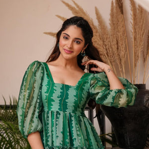 MIDORI GREEN ORGANZA DRESS
