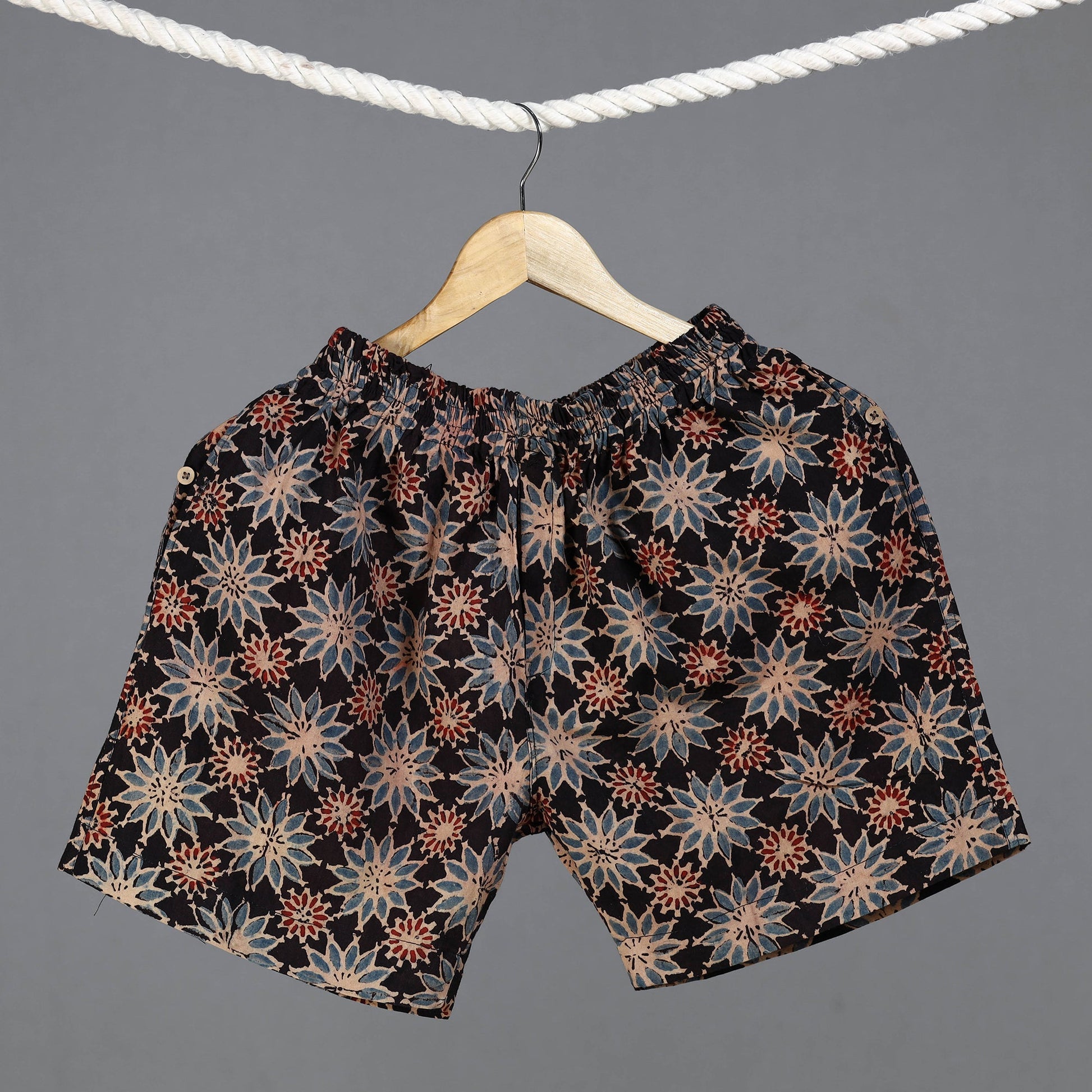 Ajrakh Block Printed Cotton Unisex Boxer/Shorts