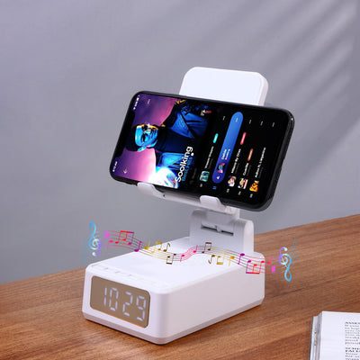 4 in 1 Speaker & Wireless Charger with Clock & Phone Holder