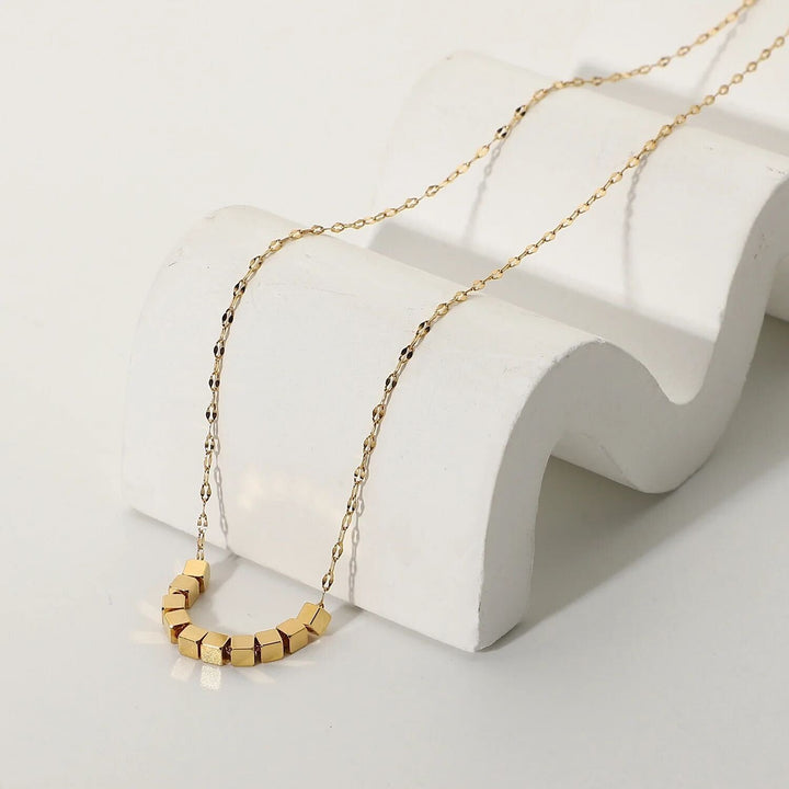 Gold Cube Necklace