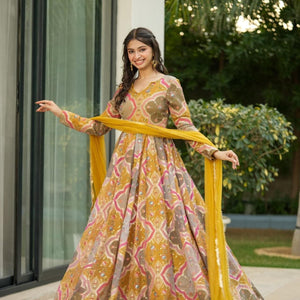 Genelia heavy embroidered maxi set