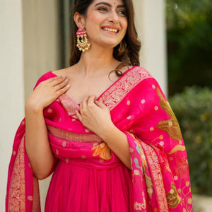 Ekantha pink silk suit set