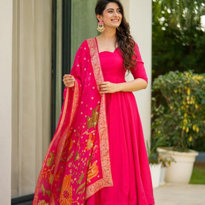 Ekantha pink silk suit set