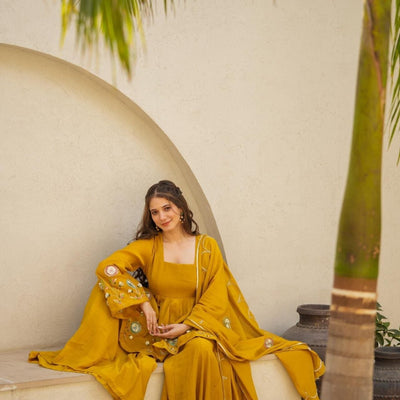 Jassica mustard sharara set
