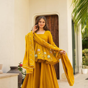 Jassica mustard sharara set