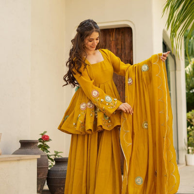 Jassica mustard sharara set