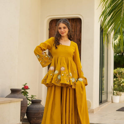 Jassica mustard sharara set