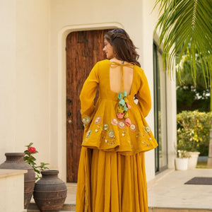 Jassica mustard sharara set