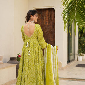 Shibori green cotton suit set